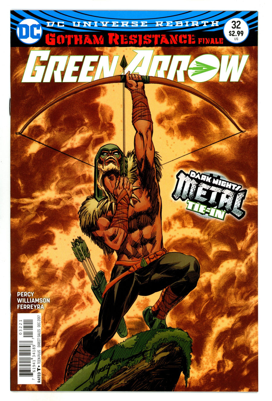 Green Arrow Vol 6 32 VF- (7.5) (2017) Grell Variant 