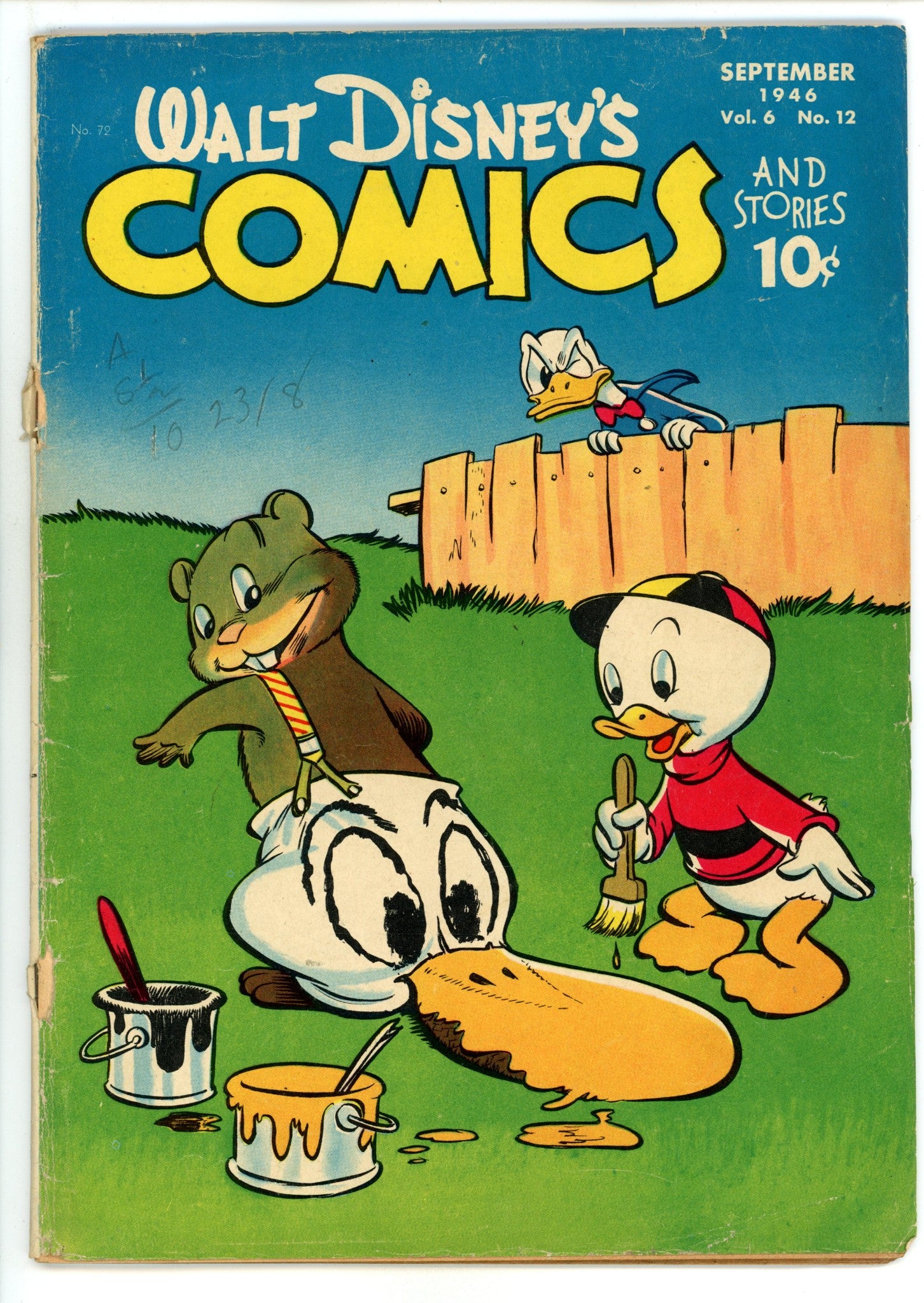Walt Disney's Comics and Stories Vol 6 12 (72) FR/GD (1.5) Cover Detached (1946) 