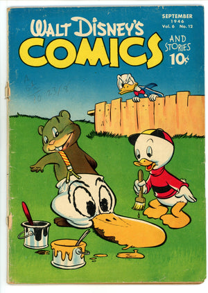 Walt Disney's Comics and Stories Vol 6 12 (72) FR/GD (1.5) Cover Detached (1946) 