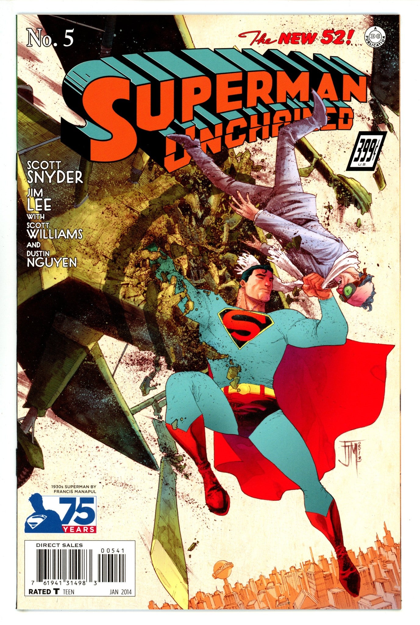 Superman Unchained 5 High Grade (2014) Manapul Incentive Variant 