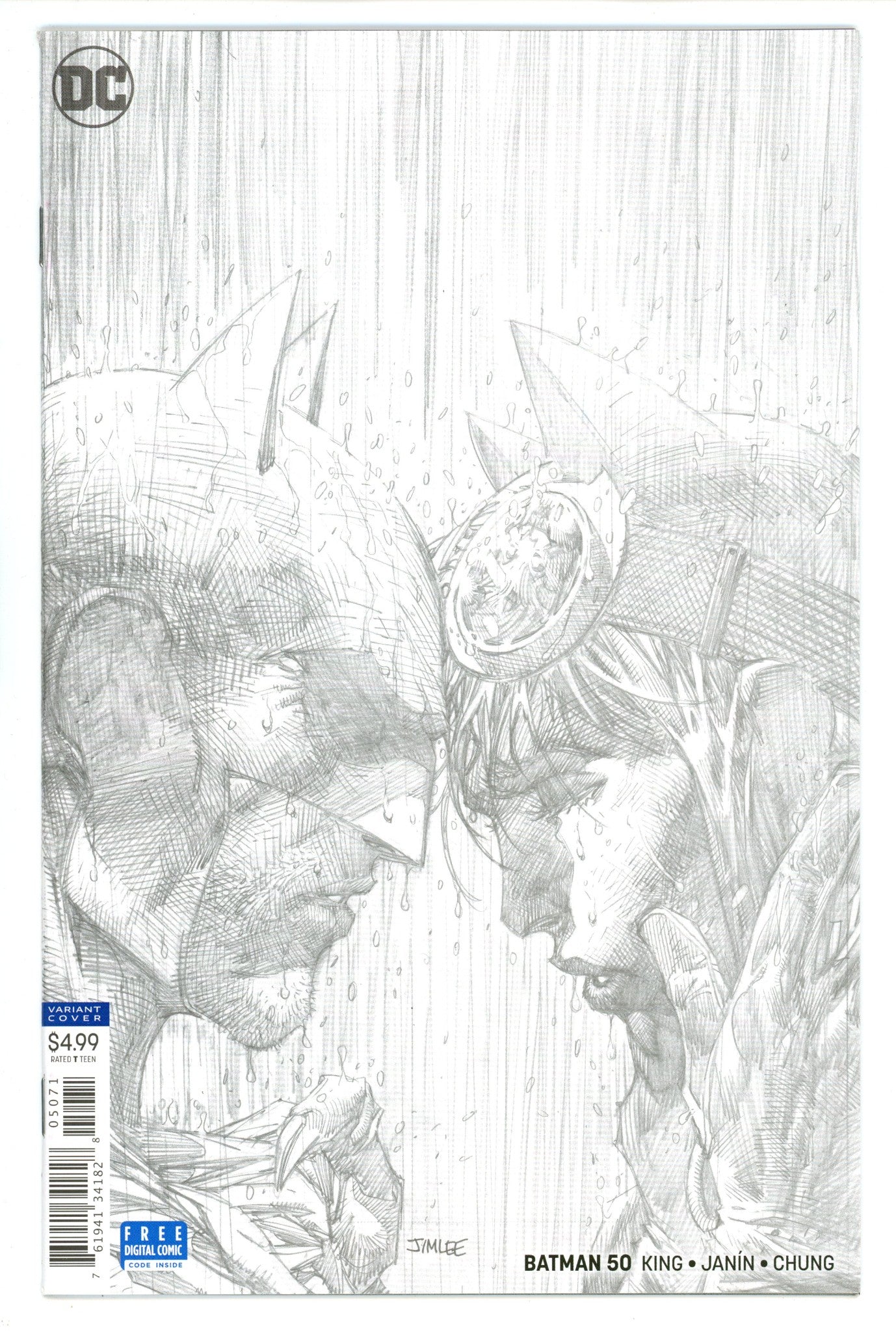 Batman Vol 3 50 NM- (9.2) (2018) Lee Sketch Incentive Variant 