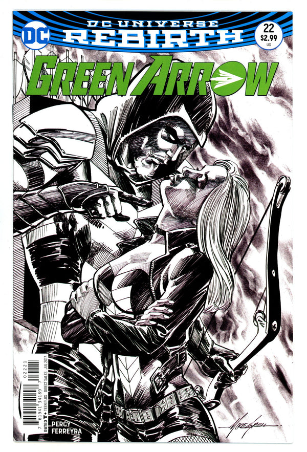 Green Arrow Vol 6 22 High Grade (2017) Grell B&W Variant