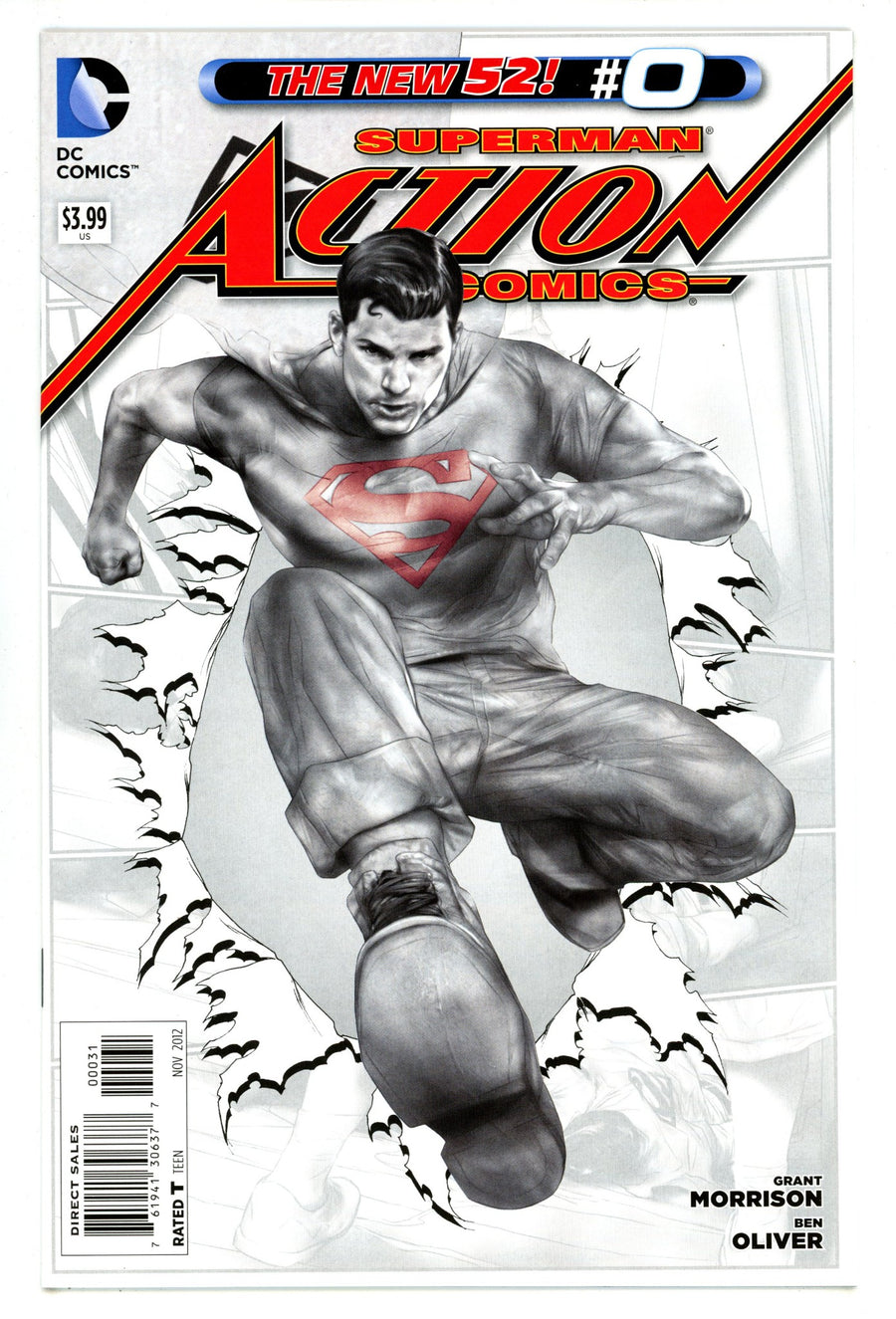 Action Comics Vol 2 0 VF+ (8.5) (2012) Oliver B&W Sketch Variant 
