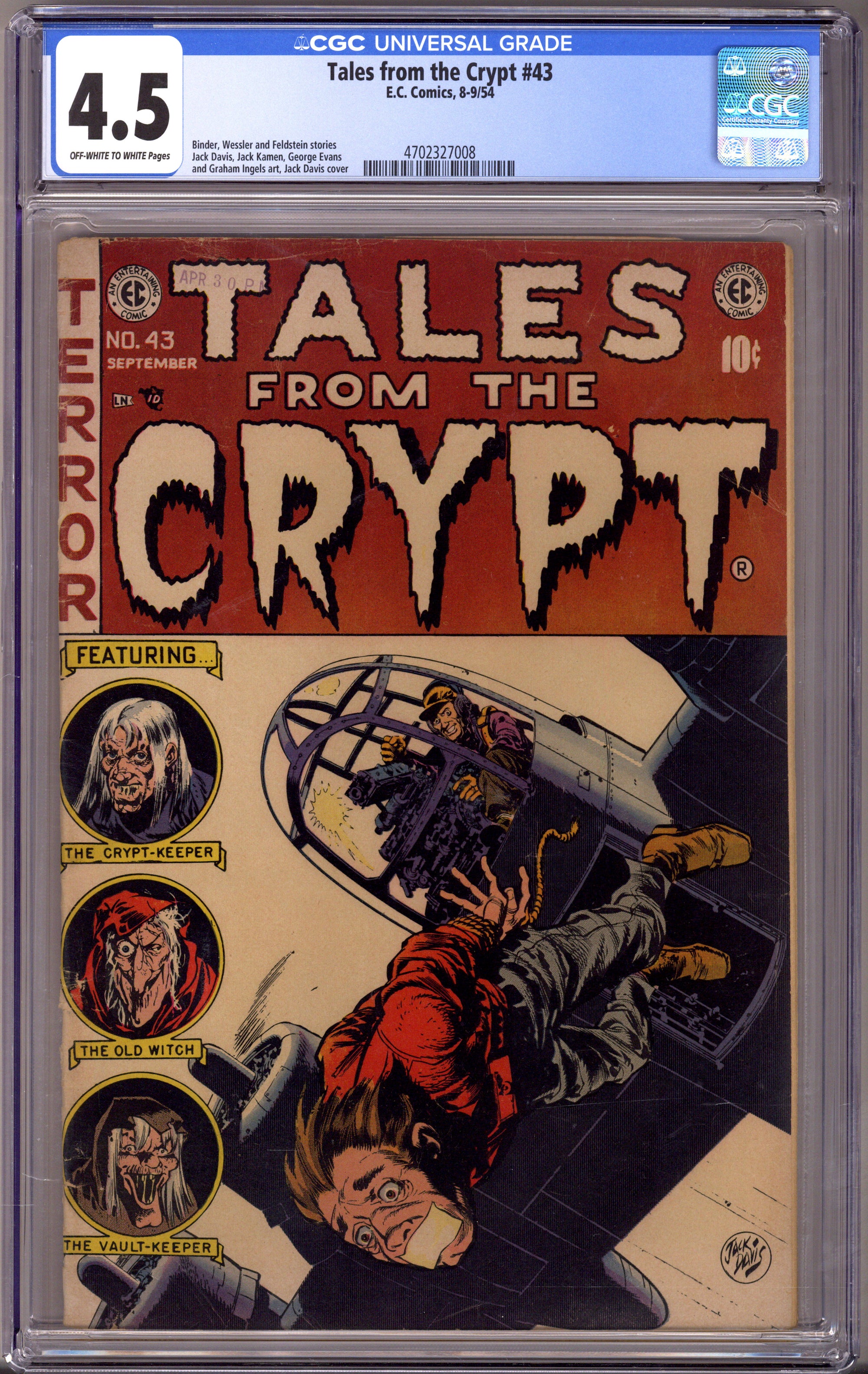 Tales from the Crypt Vol 1 43 CGC 4.5 (VG+) (1954) 