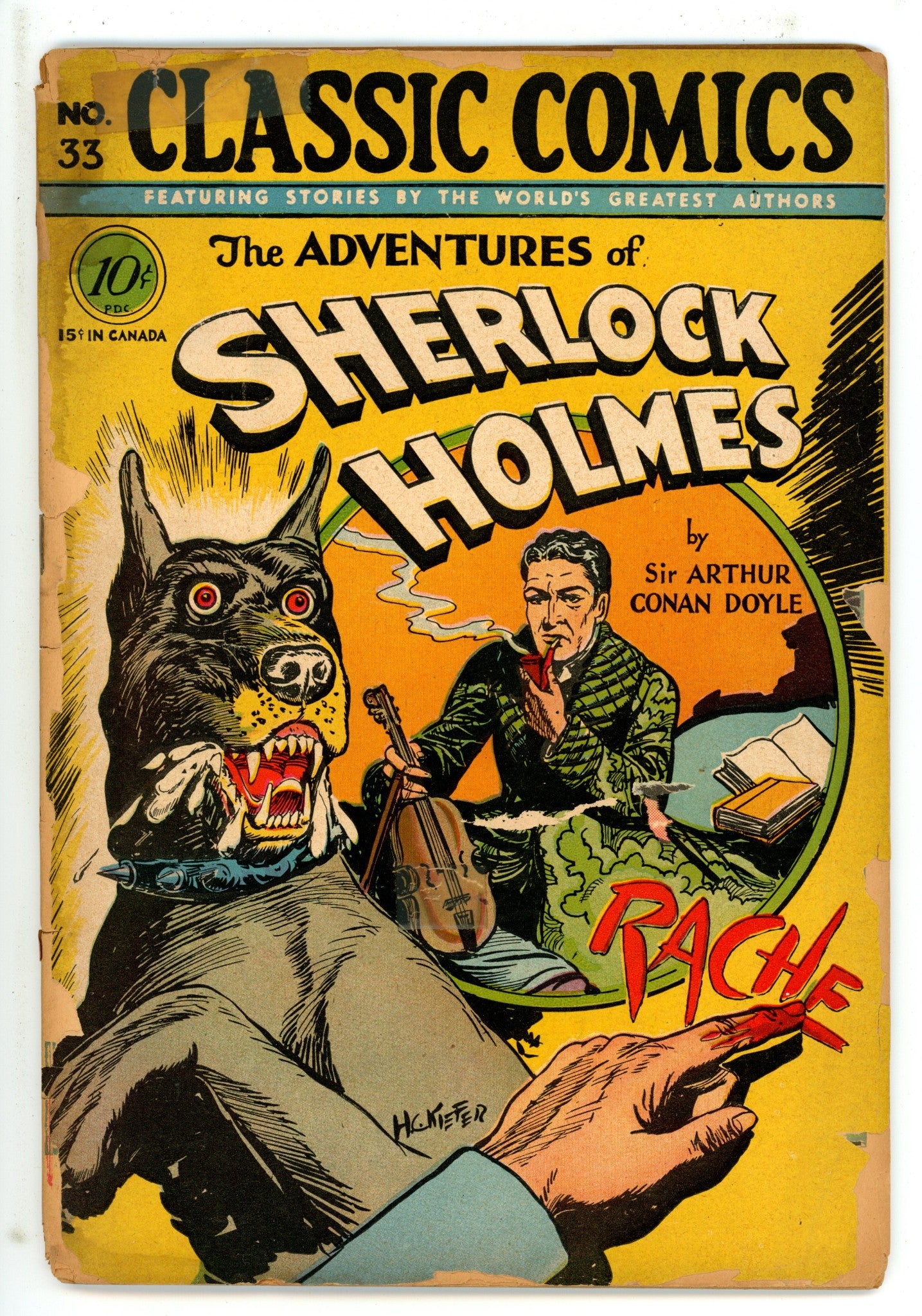 Classics Comics: The Adventures of Sherlock Holmes 33 Hrn 33 Spine Split PR (1947)