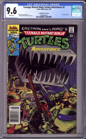 Teenage Mutant Ninja Turtles Adventures Vol 2 2 CGC 9.6 (NM+) (1989) Canadian Price Variant