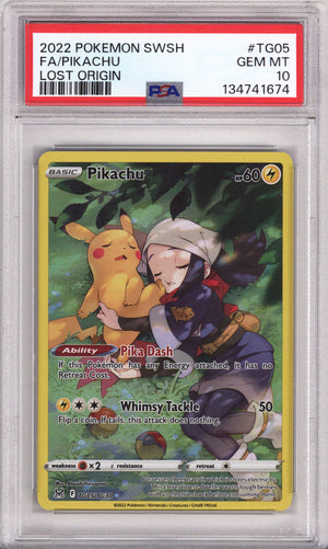 Pokemon Sword & Shield Lost Origin Full Art/Pikachu PSA Gem Mint 10 (2022)