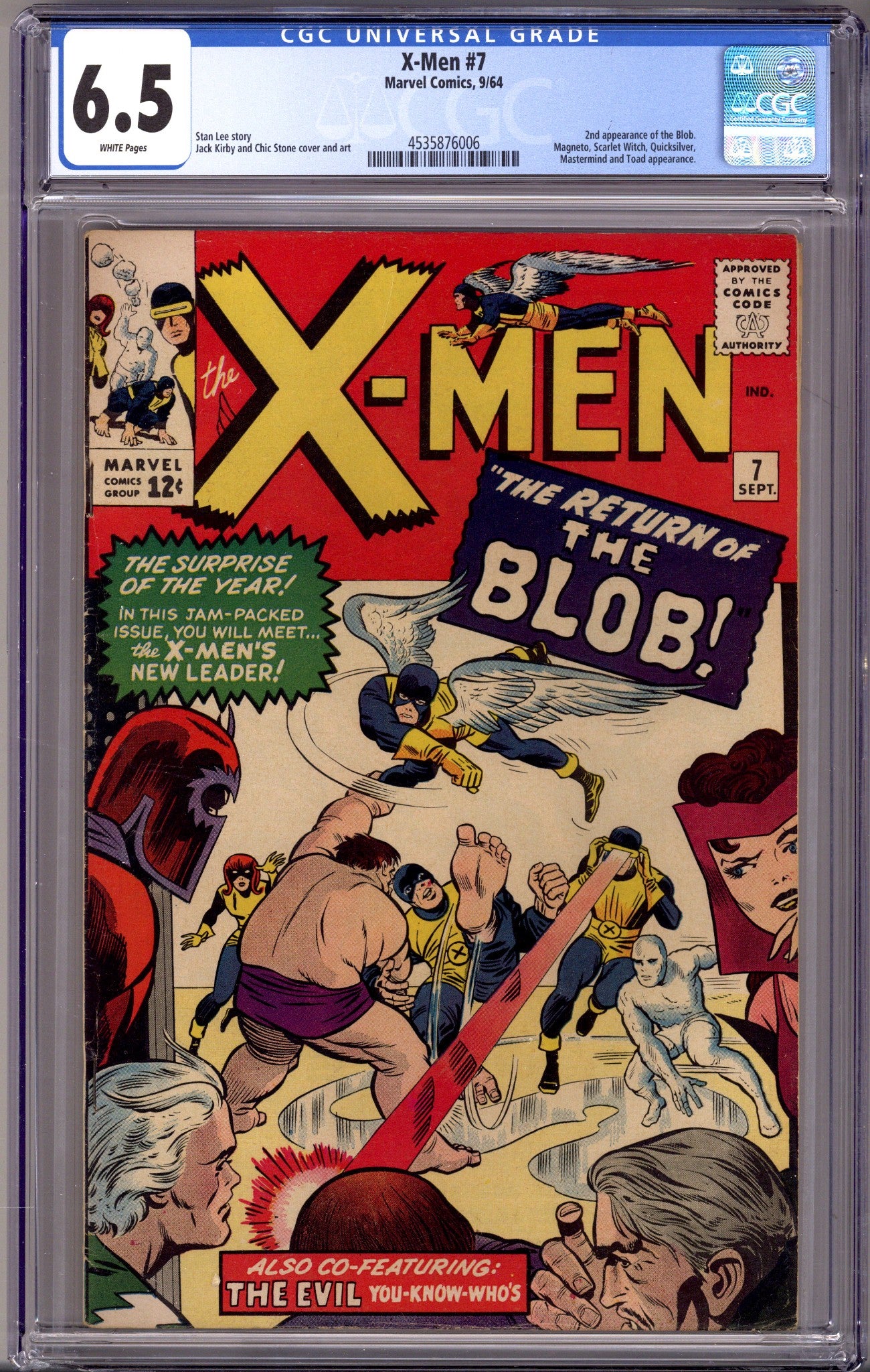 The X-Men Vol 1 7 CGC 6.5 (FN+) Cracked Case (1964) 