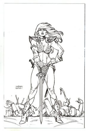 The Invincible Red Sonja 1 High Grade (2021) Linsner Virgin Sketch Incentive Variant