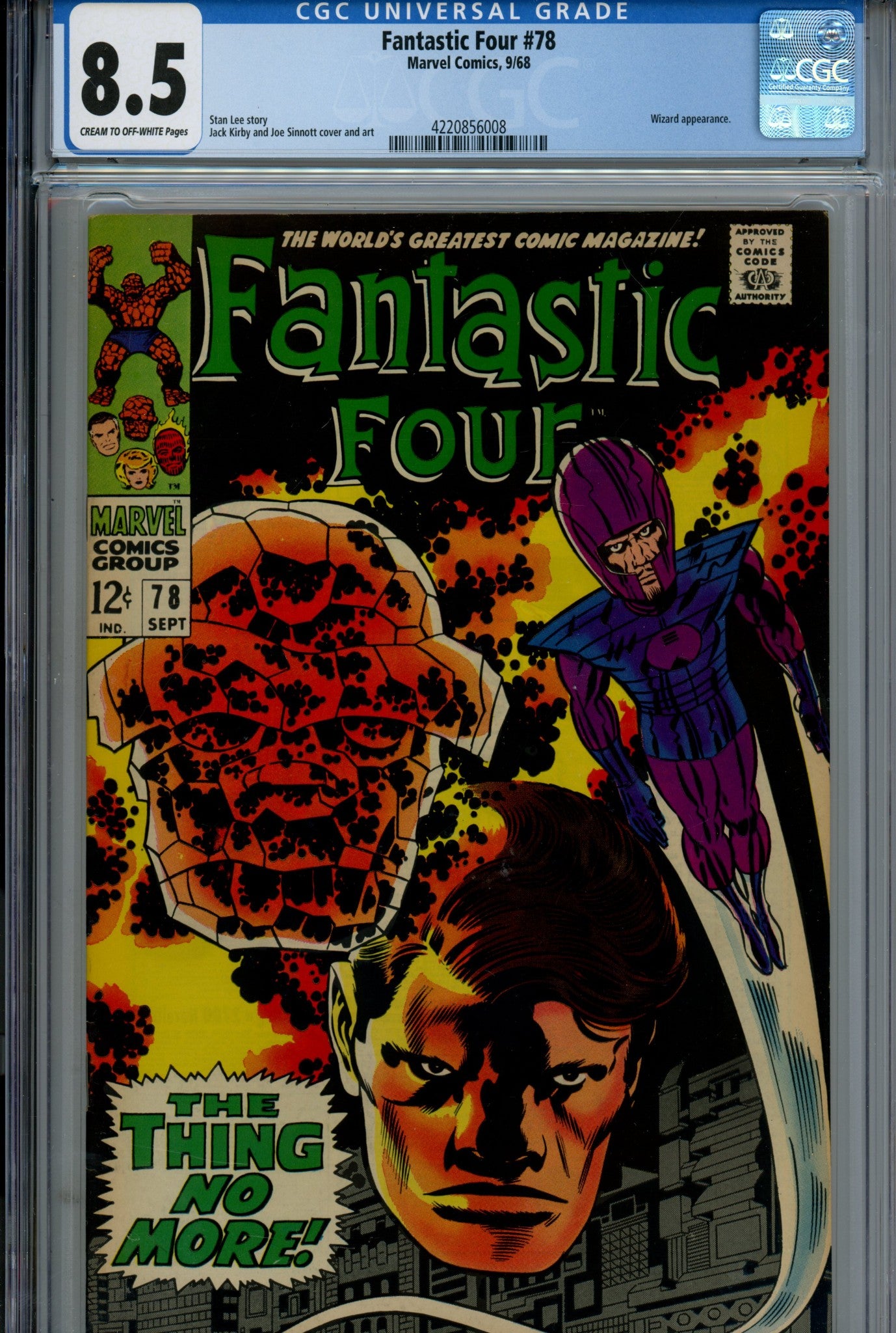 Fantastic Four Vol 1 78 CGC 8.5 (VF+) (1968) 