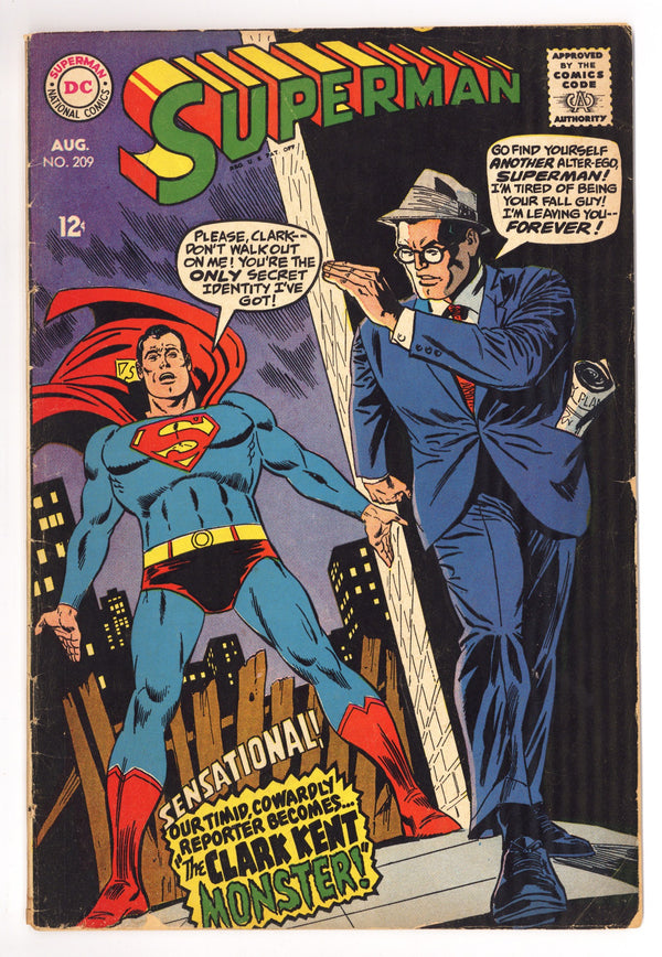 Superman Vol 1 209 Low Grade (1968)