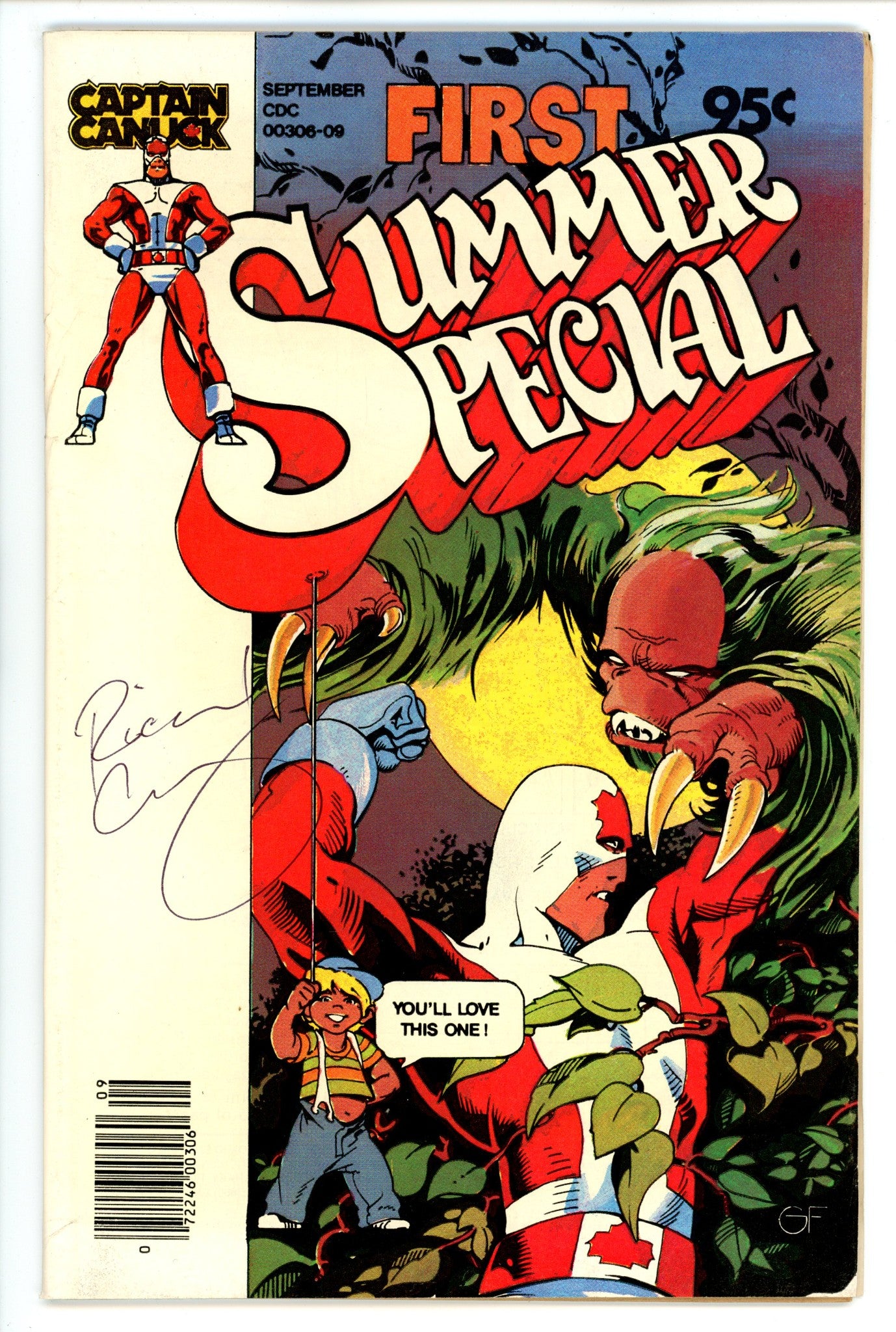 Captain Canuck First Summer Special [nn] FN (6.0) (1980) Newsstand Signed x1 Cover Richard Comely 