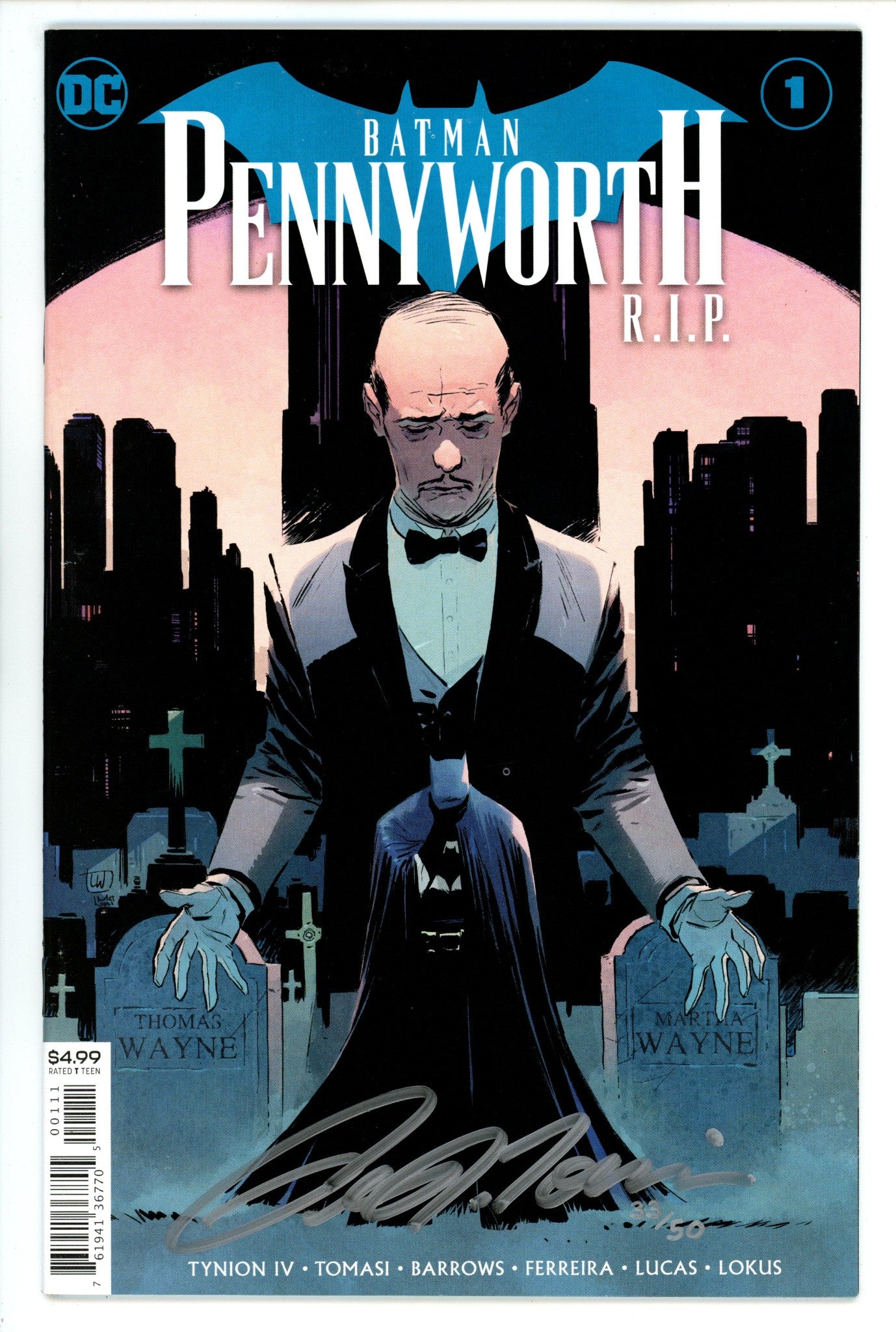 Batman: Pennyworth R.I.P. 1 NM- (9.2) (2020) Signed x1 Cover Peter J. Tomasi 