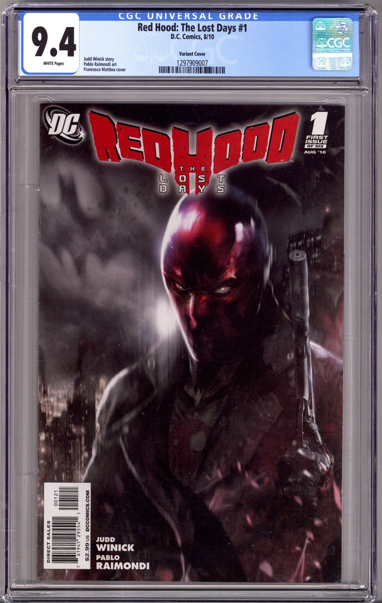 Red Hood: The Lost Days 1 CGC 9.4 (NM) (2010) Mattina Incentive Variant