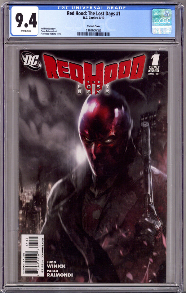 Red Hood: The Lost Days 1 CGC 9.4 (NM) (2010) Mattina Incentive Variant