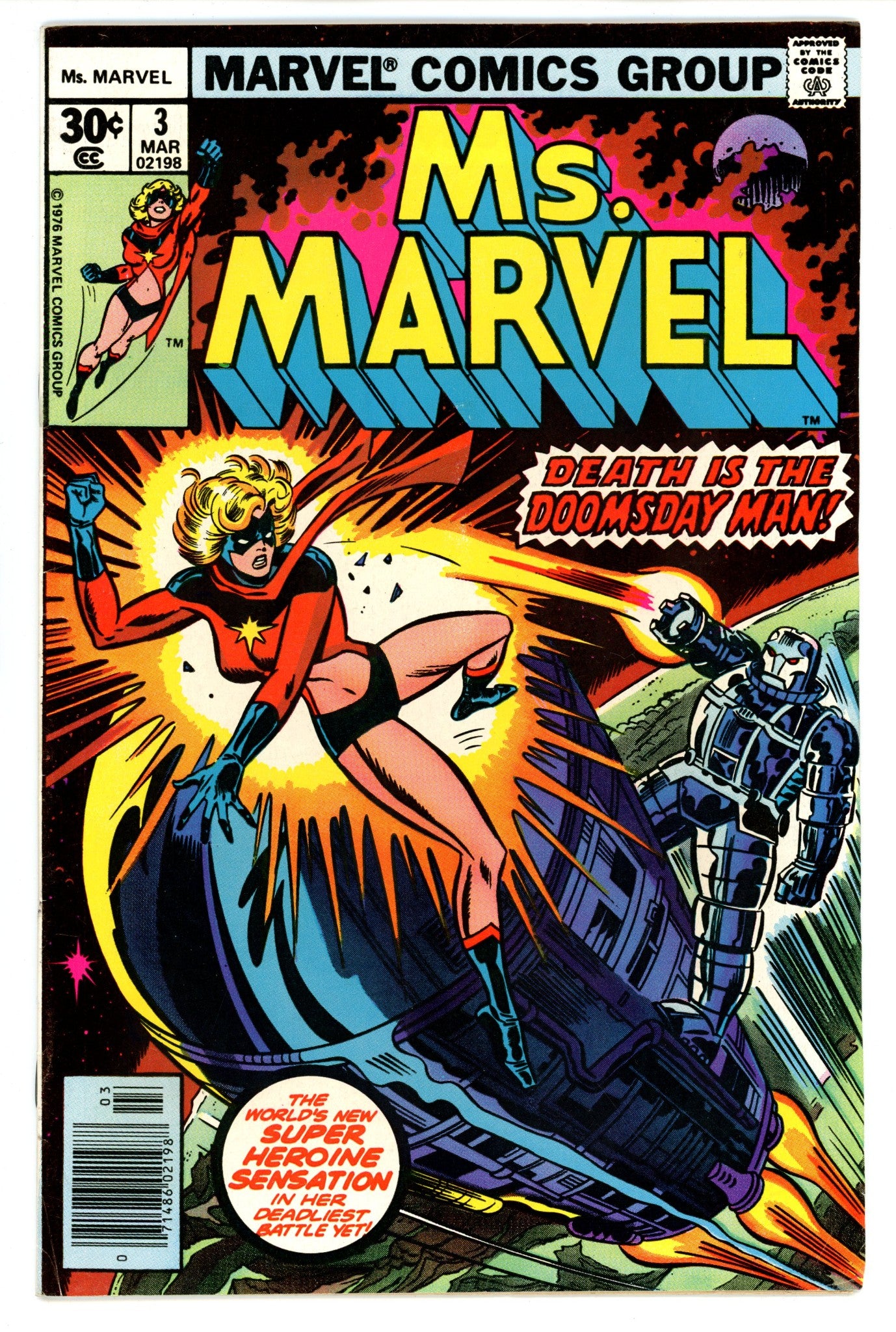 Ms. Marvel Vol 1 3 FN/VF (7.0) (1977) 