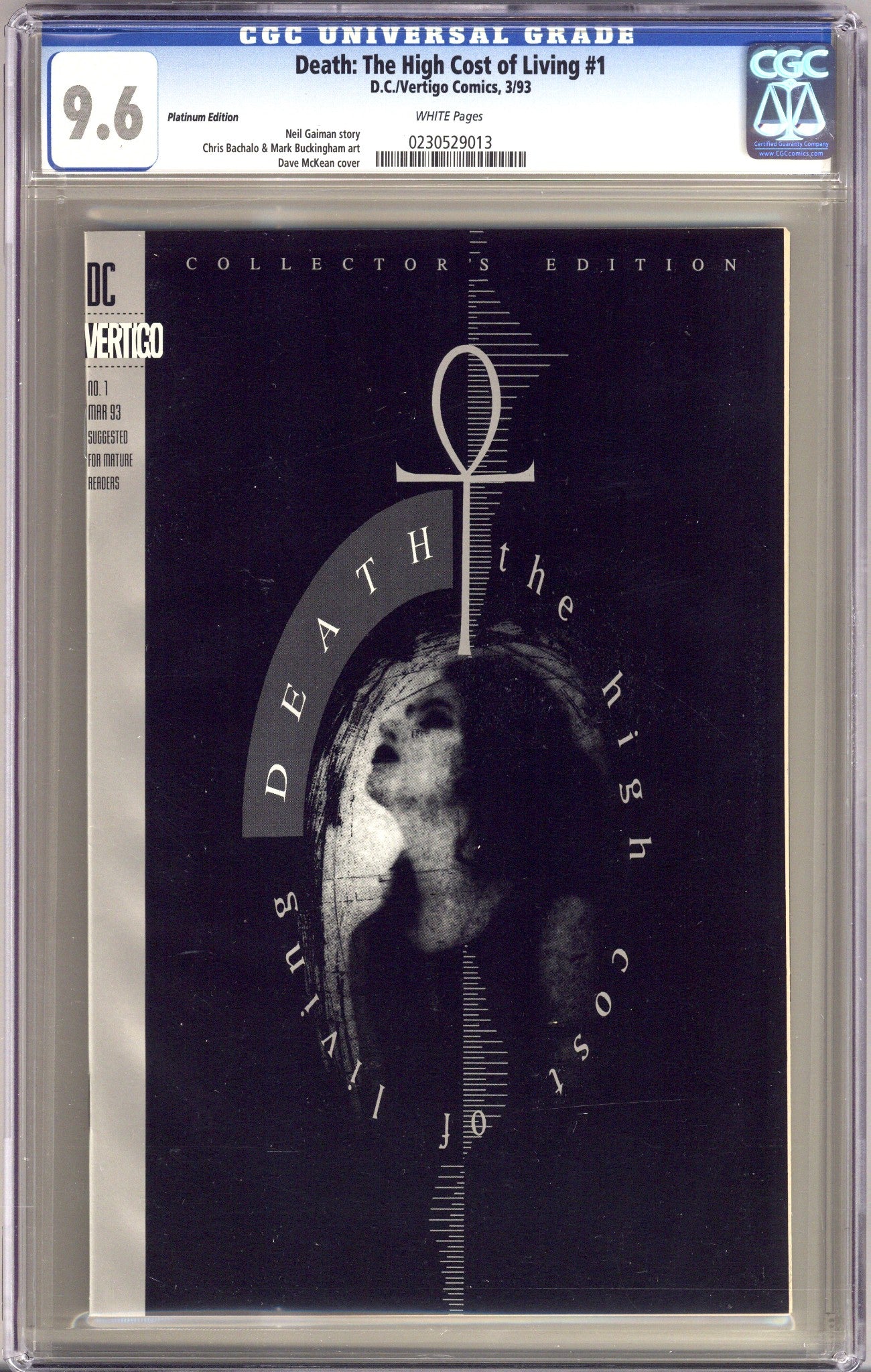 Death: The High Cost of Living 1 CGC 9.6 (NM+) Platinum Edition (1993) 