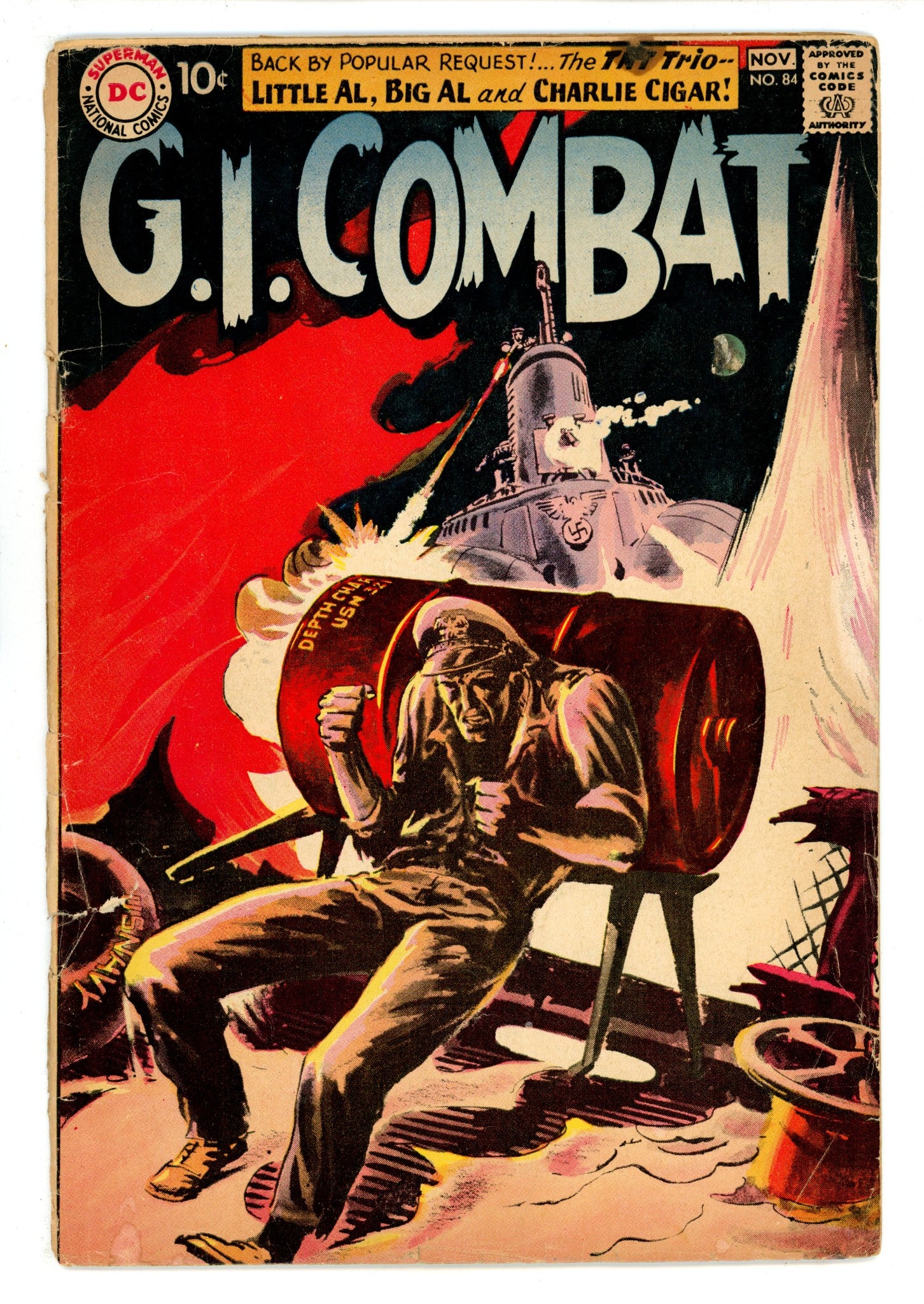 G.I. Combat Vol 1 84 PR (0.5) Spine Glued (1960) 