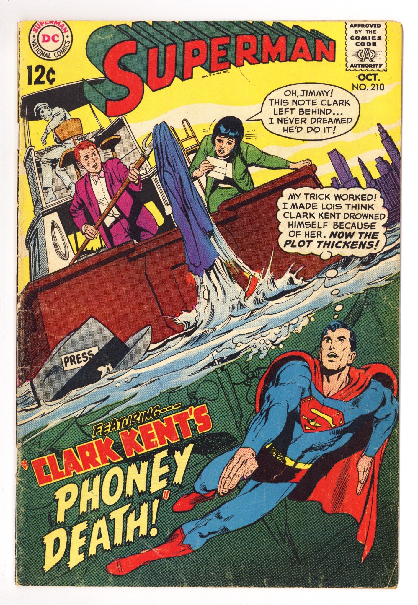Superman Vol 1 210 Very Low Grade (1968) 