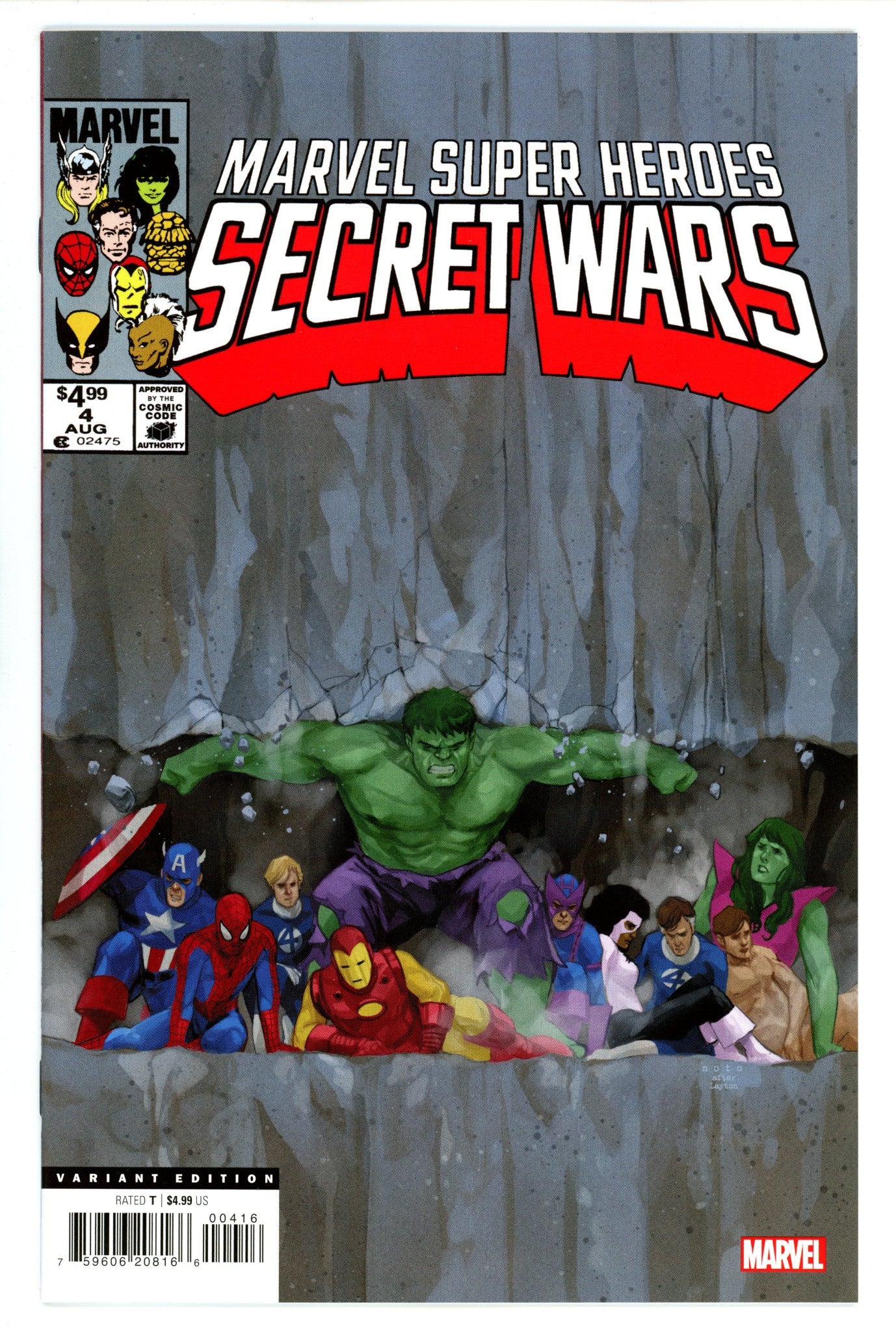 Marvel Super Heroes Secret Wars 4 VF+ (8.5) (2024) Noto Homage Incentive Variant 