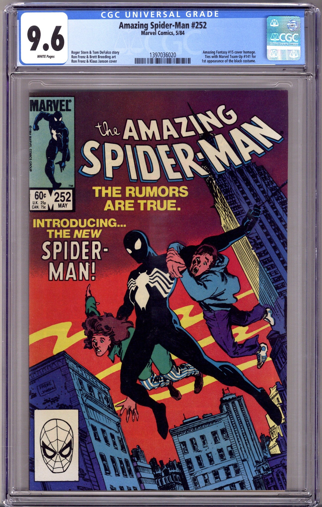 The Amazing Spider-Man Vol 1 252 CGC 9.6 (NM+) (1984) 