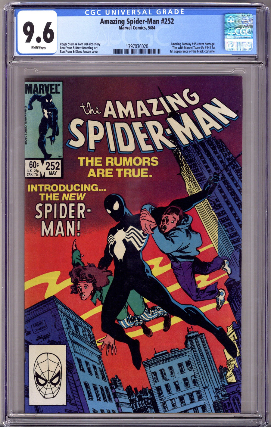 The Amazing Spider-Man Vol 1 252 CGC 9.6 (NM+) (1984) 