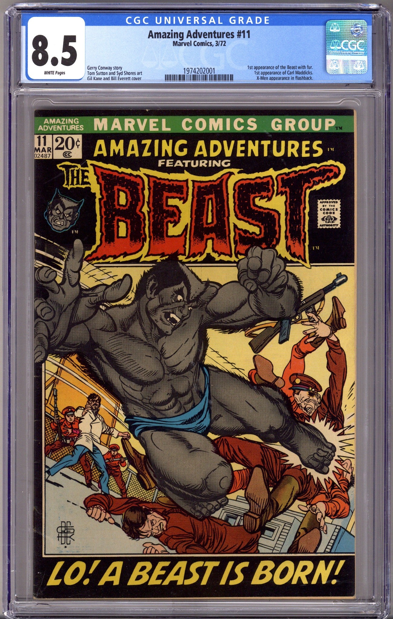 Amazing Adventures Vol 2 11 CGC 8.5 (VF+)   (1972)        