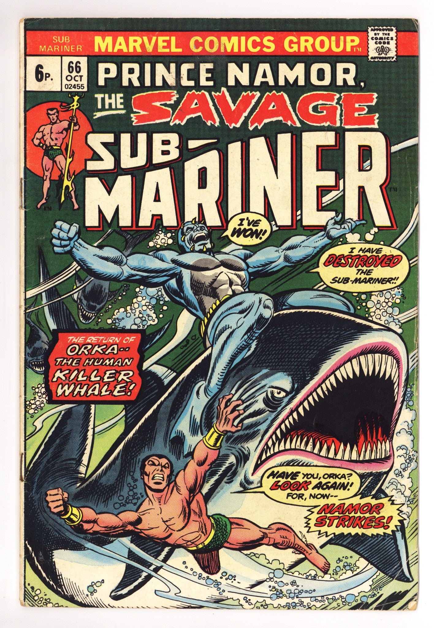 Sub-Mariner Vol 1 66 VG (4.0) Pence (1973) 