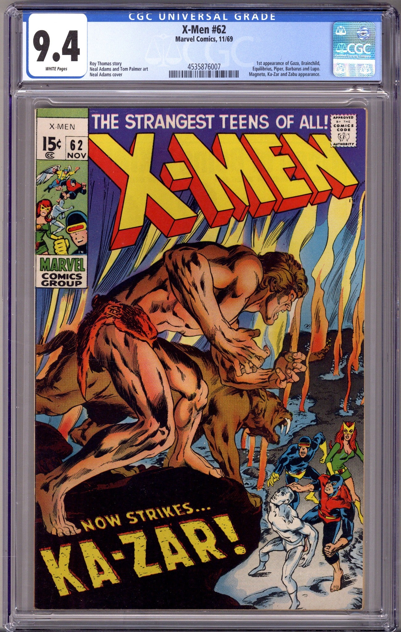 The X-Men Vol 1 62 CGC 9.4 (NM) (1969) 