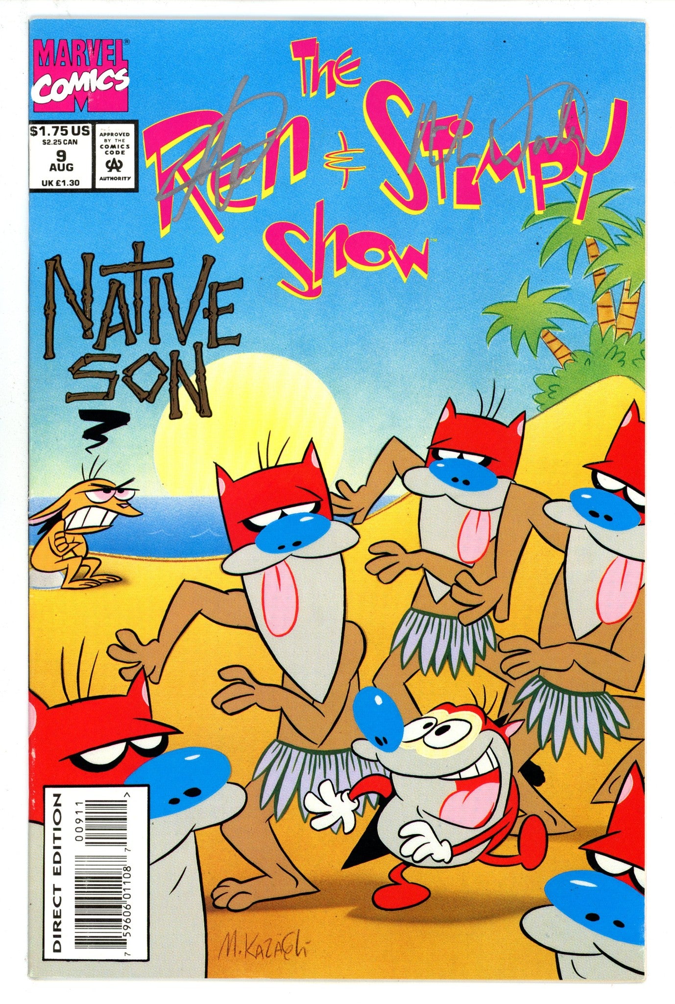 The Ren & Stimpy Show 9 VF+ (8.5) (1993) Signed x2 Cover Ken Mitchroney & Mike Worley 