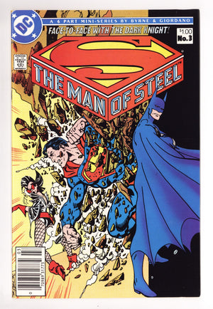 The Man of Steel Vol 1 3 NM- (9.2) (1986) Canadian Price Variant