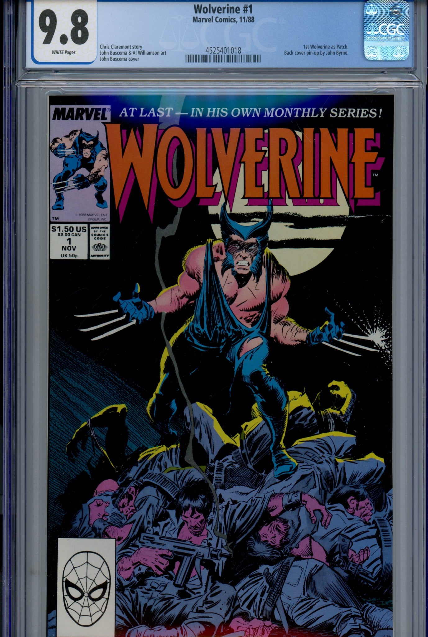 Wolverine Vol 2 1 CGC 9.8 (NM/M) (1988) 