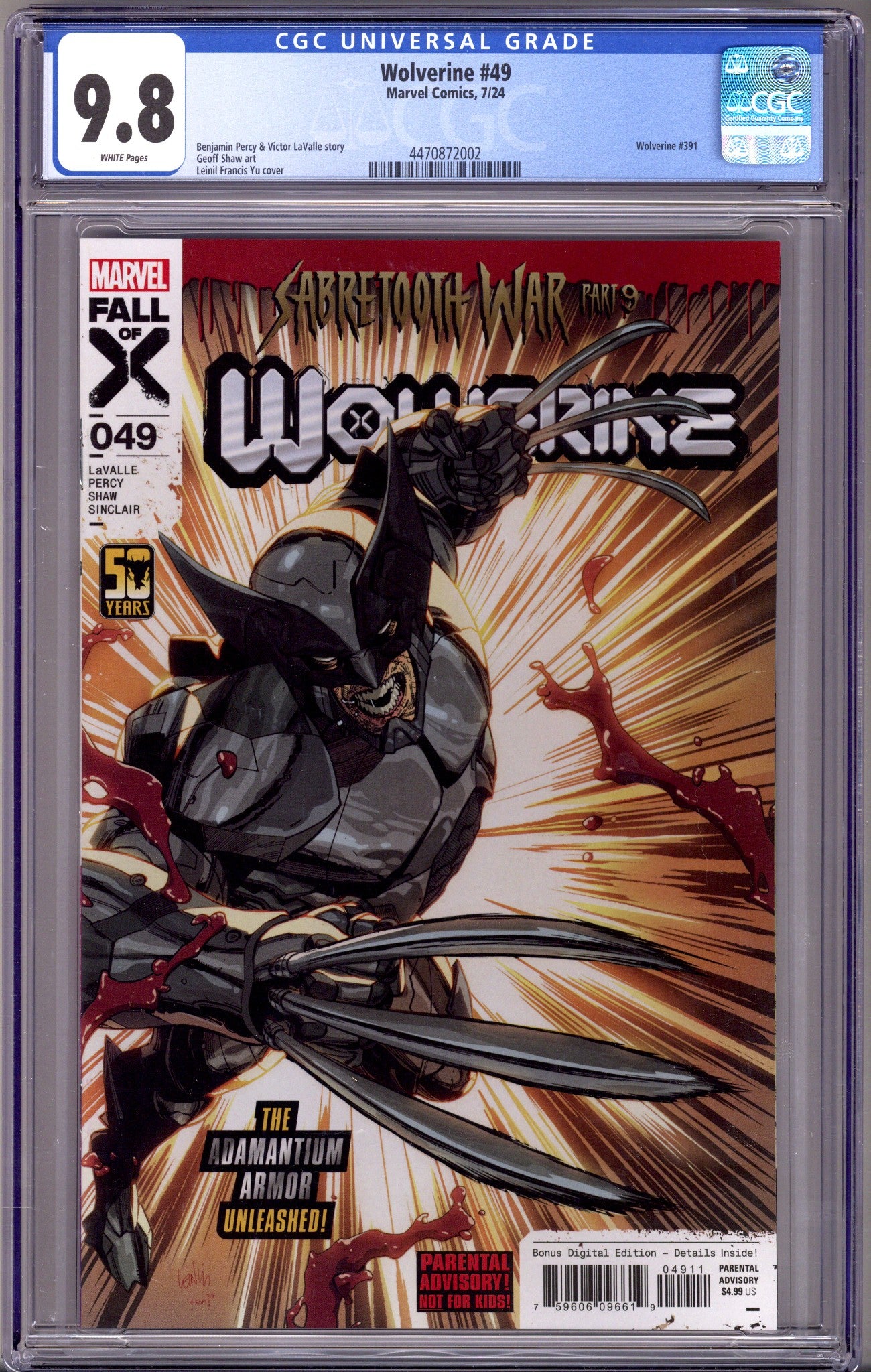 Wolverine Vol 7 49 CGC 9.8 (NM/M) (2024)