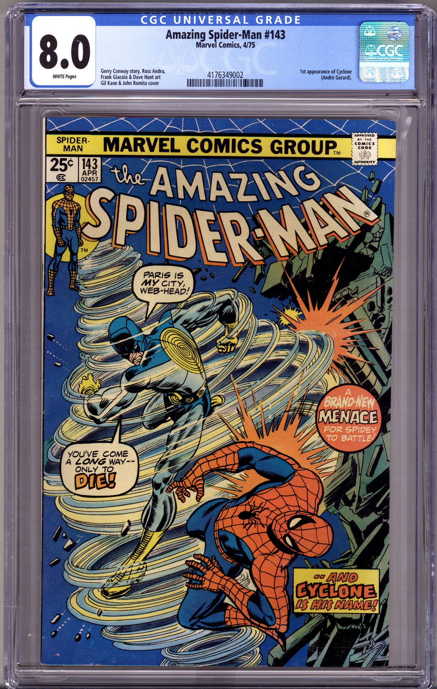 The Amazing Spider-Man Vol 1 143 CGC 8.0 (VF)   (1975)        