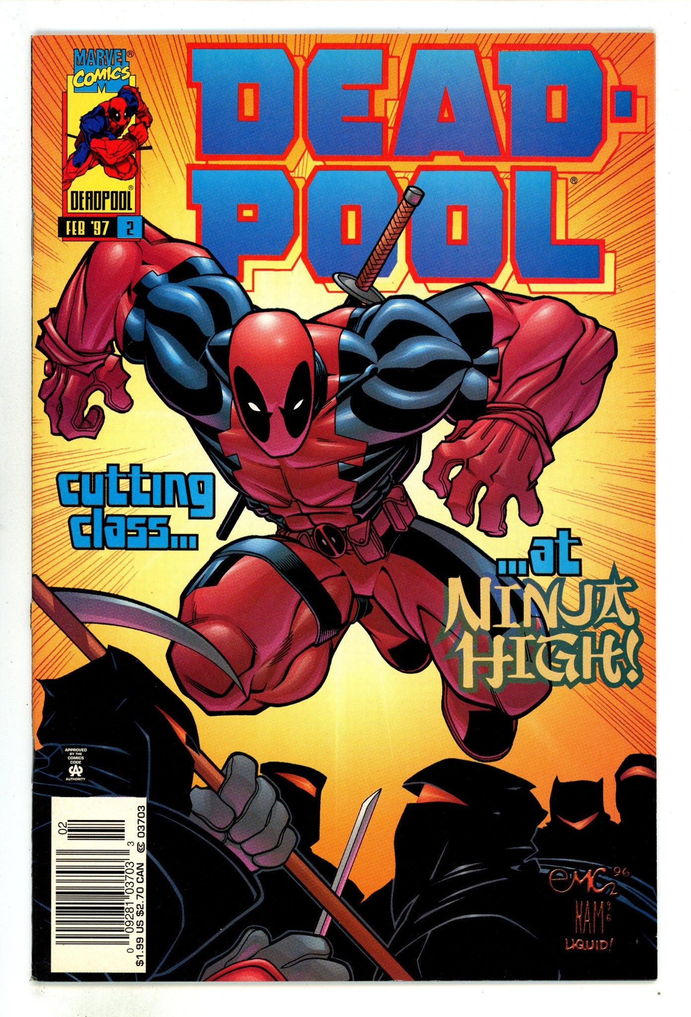 Deadpool Vol 2 2 VF/NM (9.0) (1997) Newsstand 