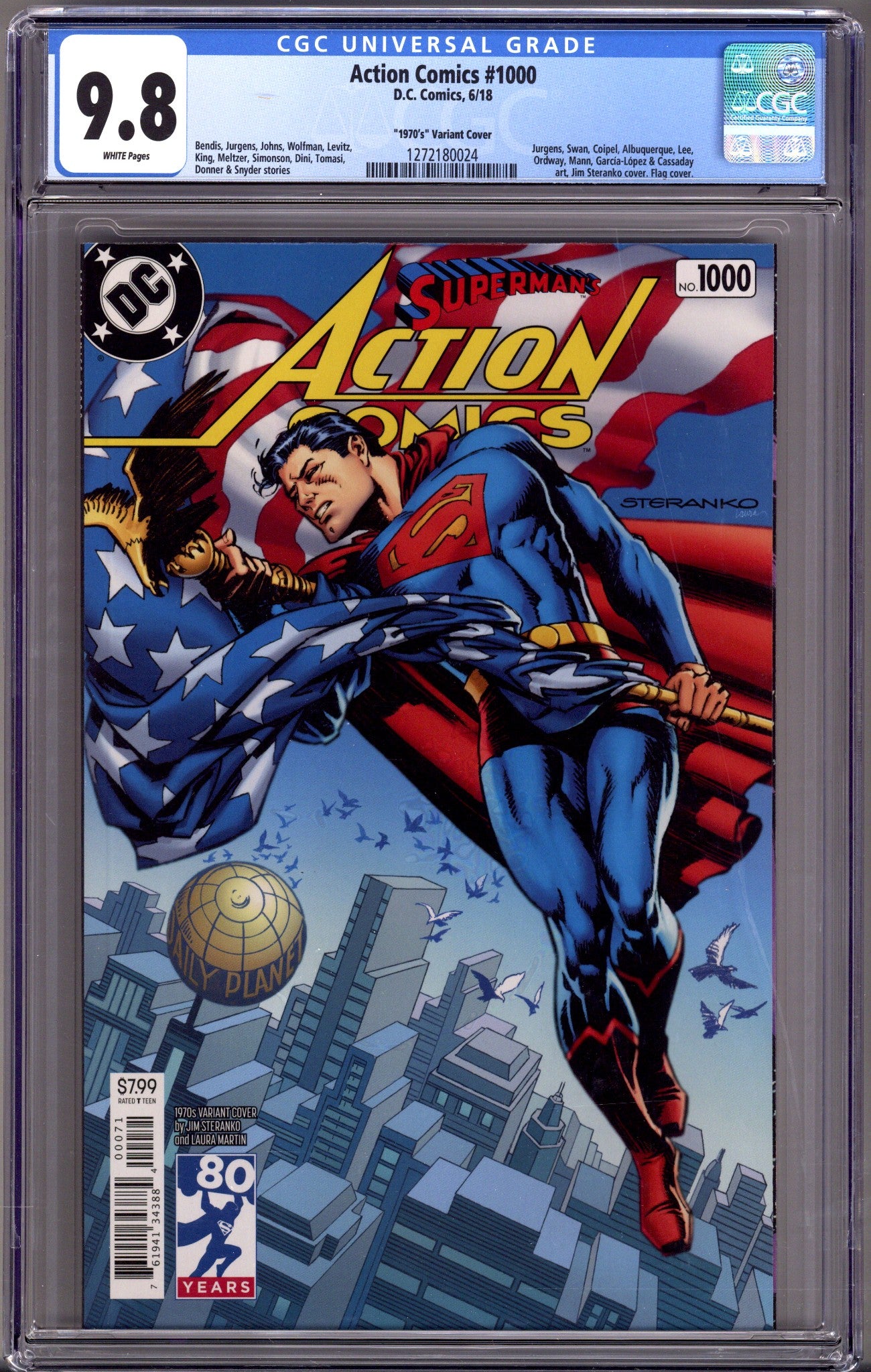 Action Comics Vol 3 1000 CGC 9.8 (NM/M) (2018) Steranko Variant 