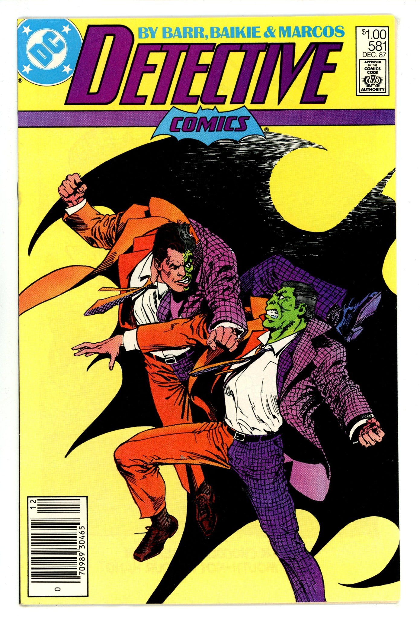Detective Comics Vol 1 581 VF- (7.5) (1987) Canadian Price Variant 