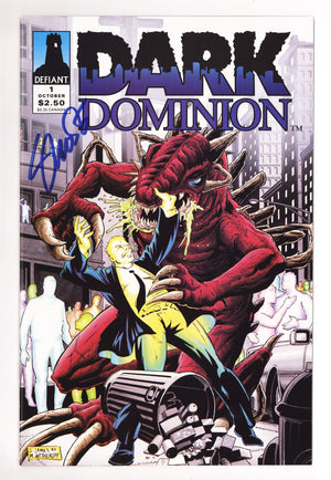 Dark Dominion 1 VF+ (8.5) (1993) Signed x1 Cover Jim Shooter