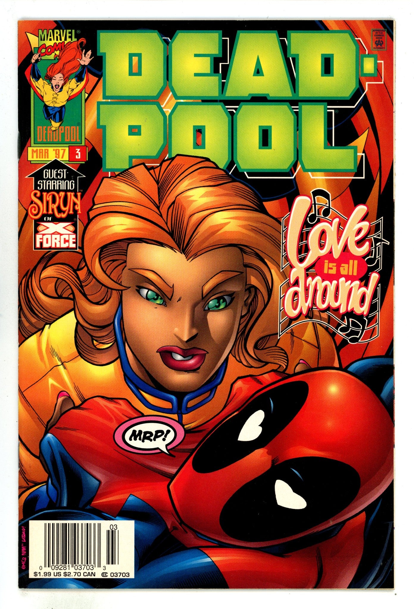 Deadpool Vol 2 3 VF+ (8.5) (1997) Newsstand 