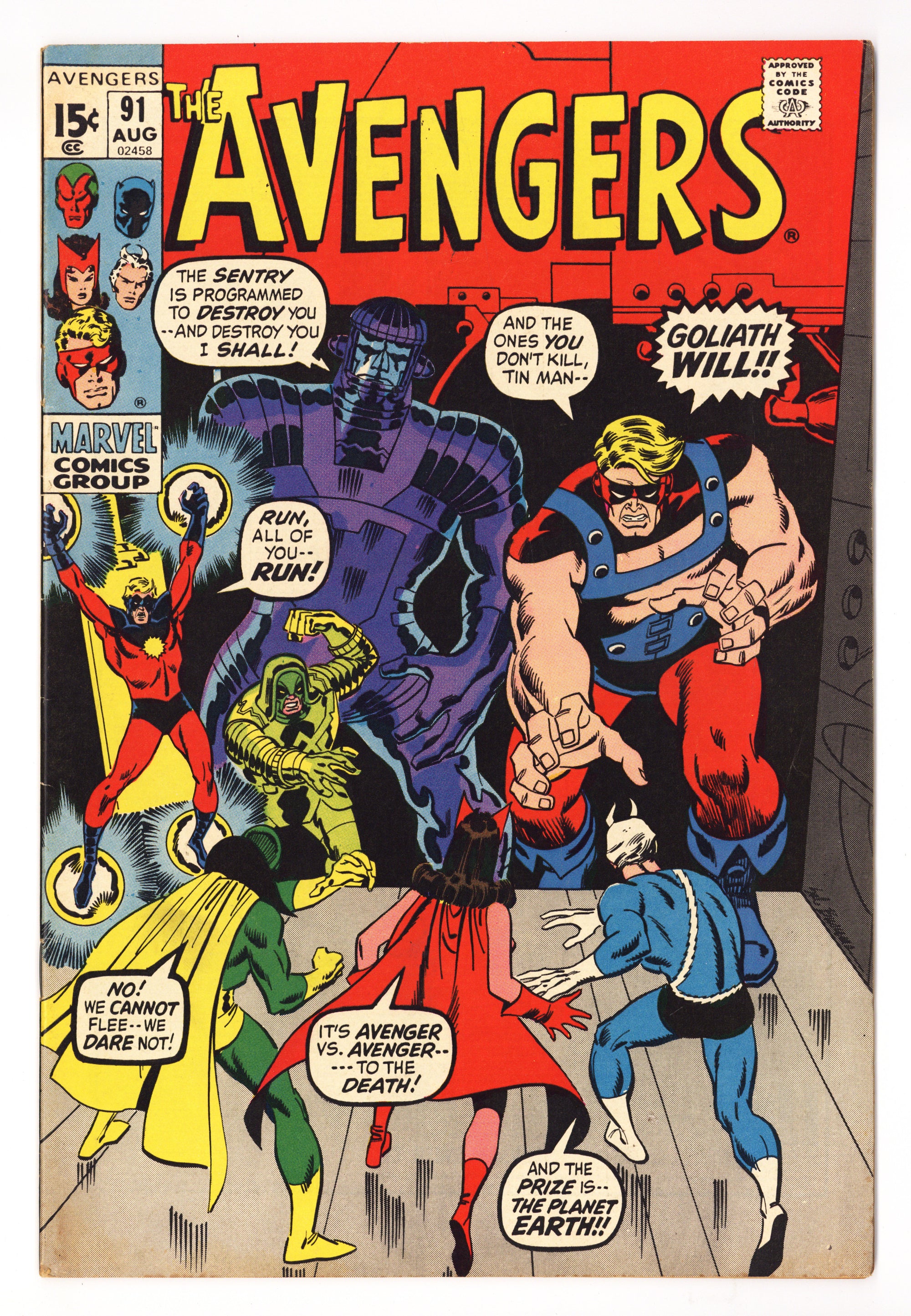 The Avengers Vol 1 91  FN/VF (7.0)   (1971)        