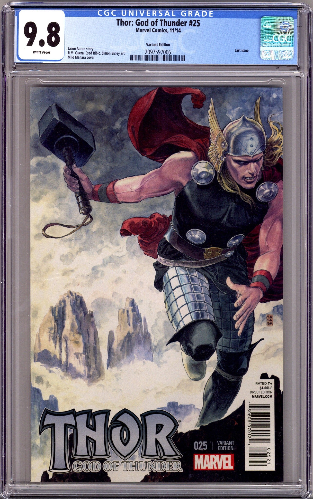 Thor: God of Thunder 25 CGC 9.8 (NM/M) (2014) Manara Incentive Variant 