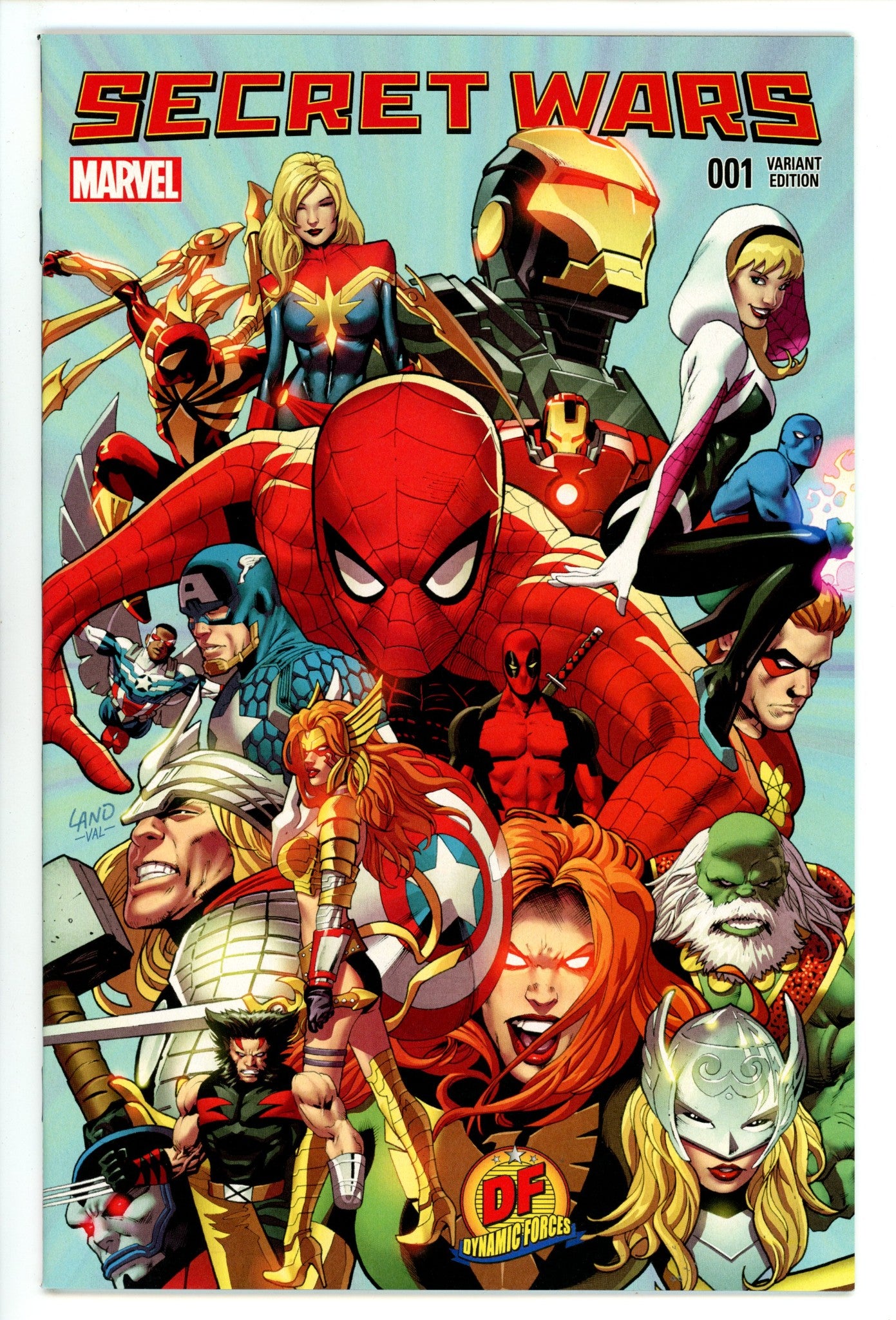 Secret Wars 1 NM- (9.2) (2015) Land Dynamic Forces Exclusive Variant 