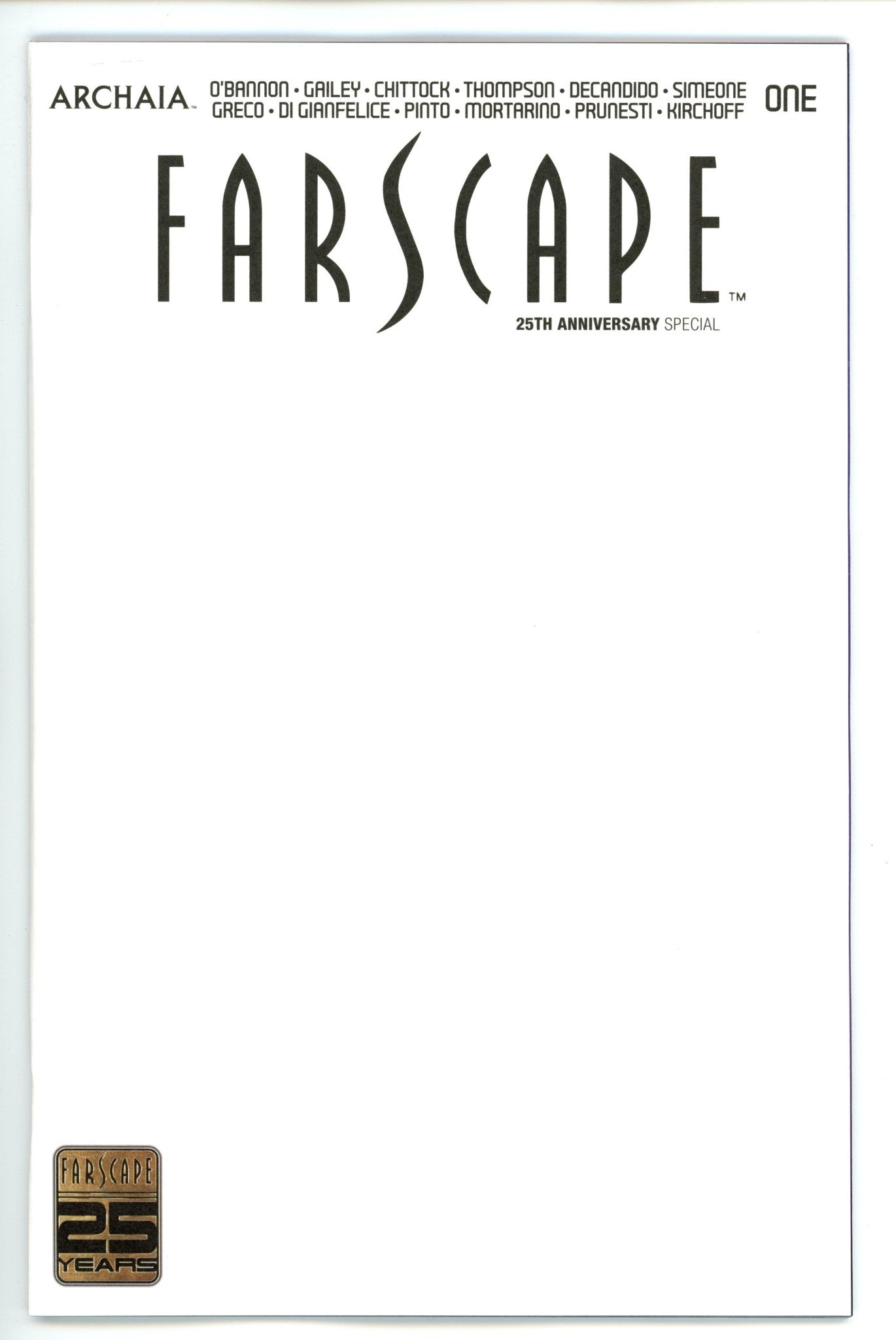 Farscape 25th Anniversary Special 1 Blank Variant (2024)