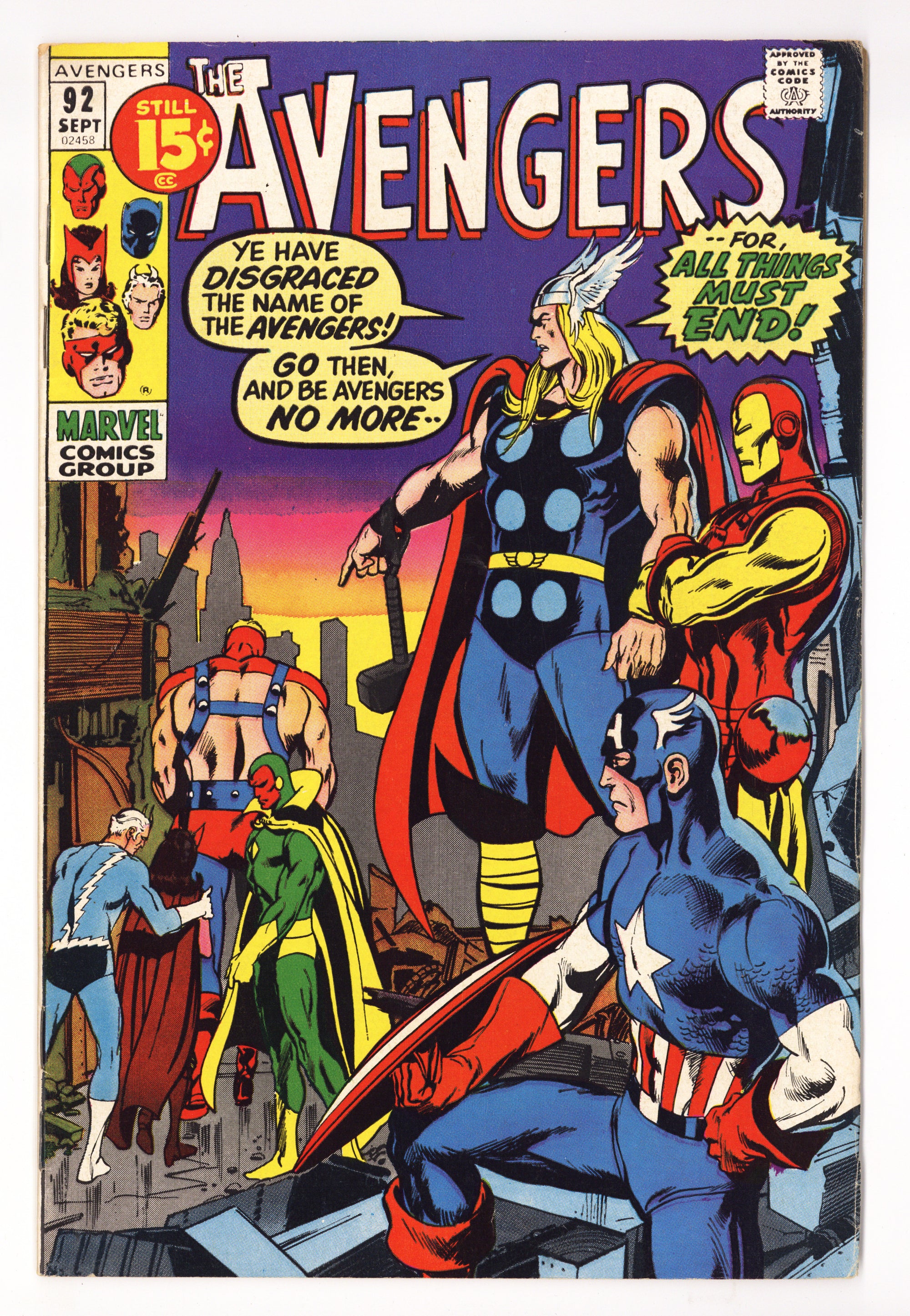 The Avengers Vol 1 92  FN+ (6.5)   (1971)        
