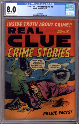 Real Clue Crime Stories Vol 5 9 CGC 8.0 (1950)