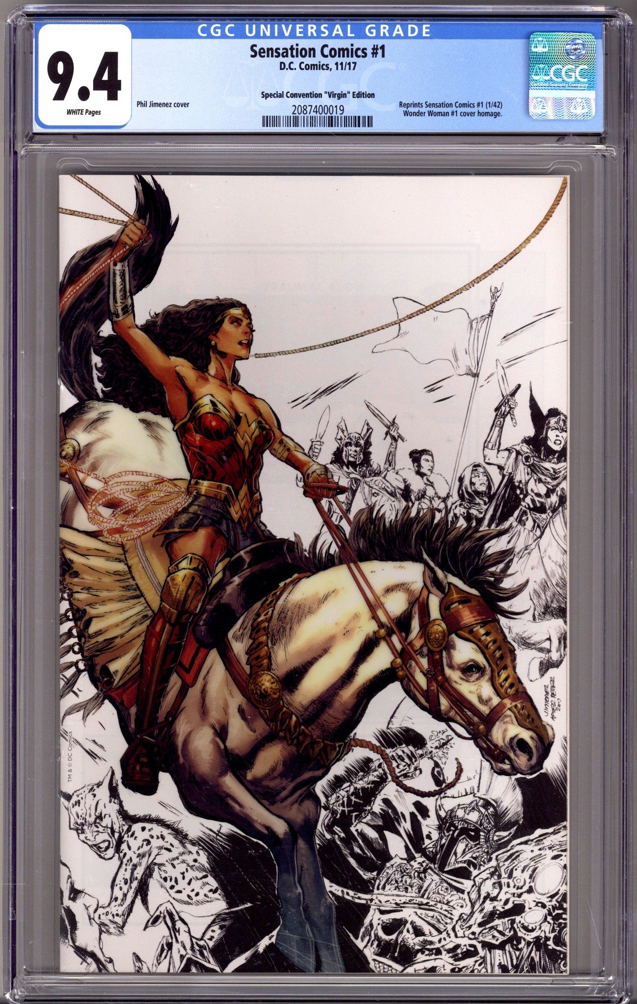 Sensation Comics #1 Special Vol 1 [nn] CGC 9.4 (NM) (2017) Jimenez Virgin Fan Expo Exclusive Variant 