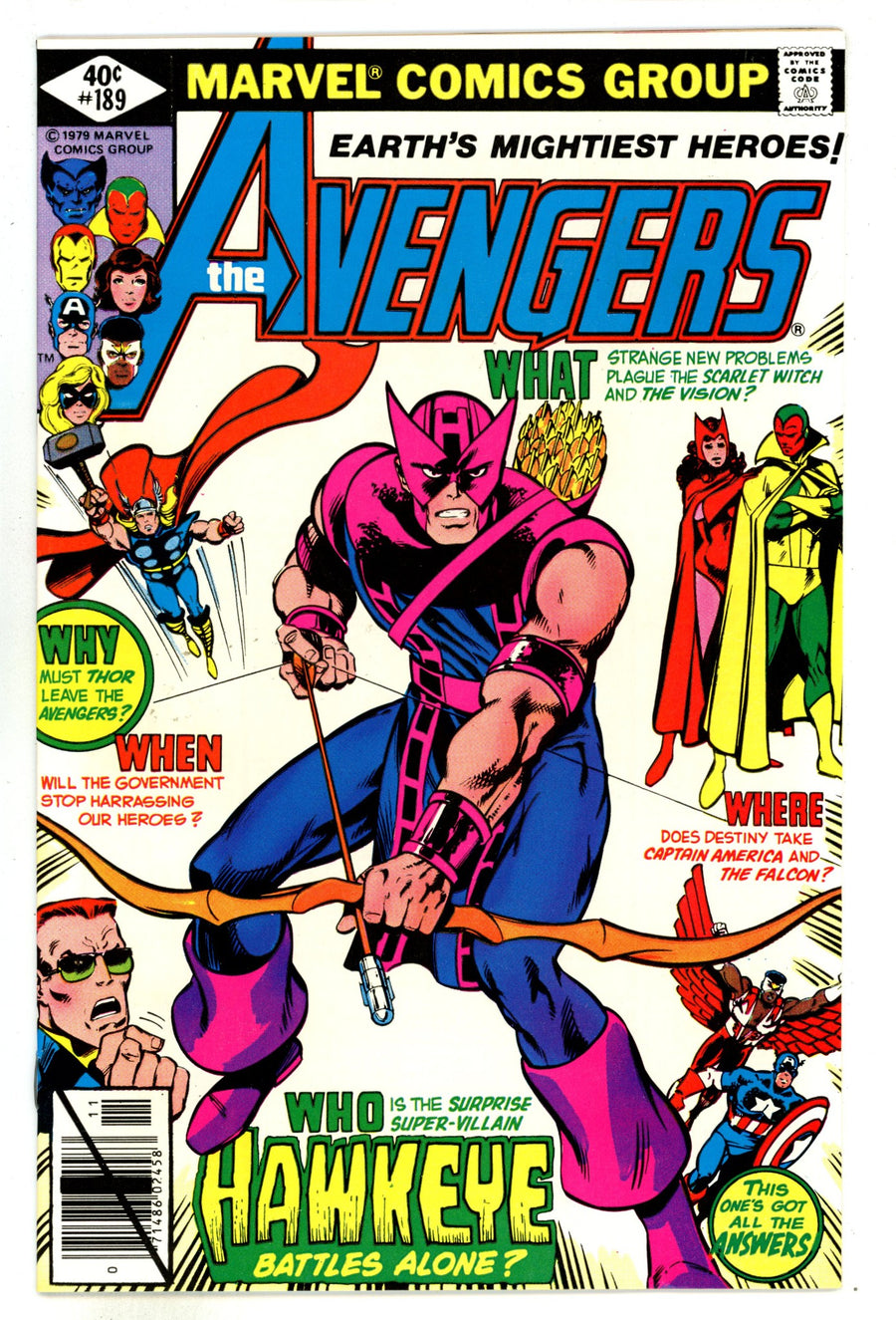 The Avengers Vol 1 189  VF (8.0)   (1979)        