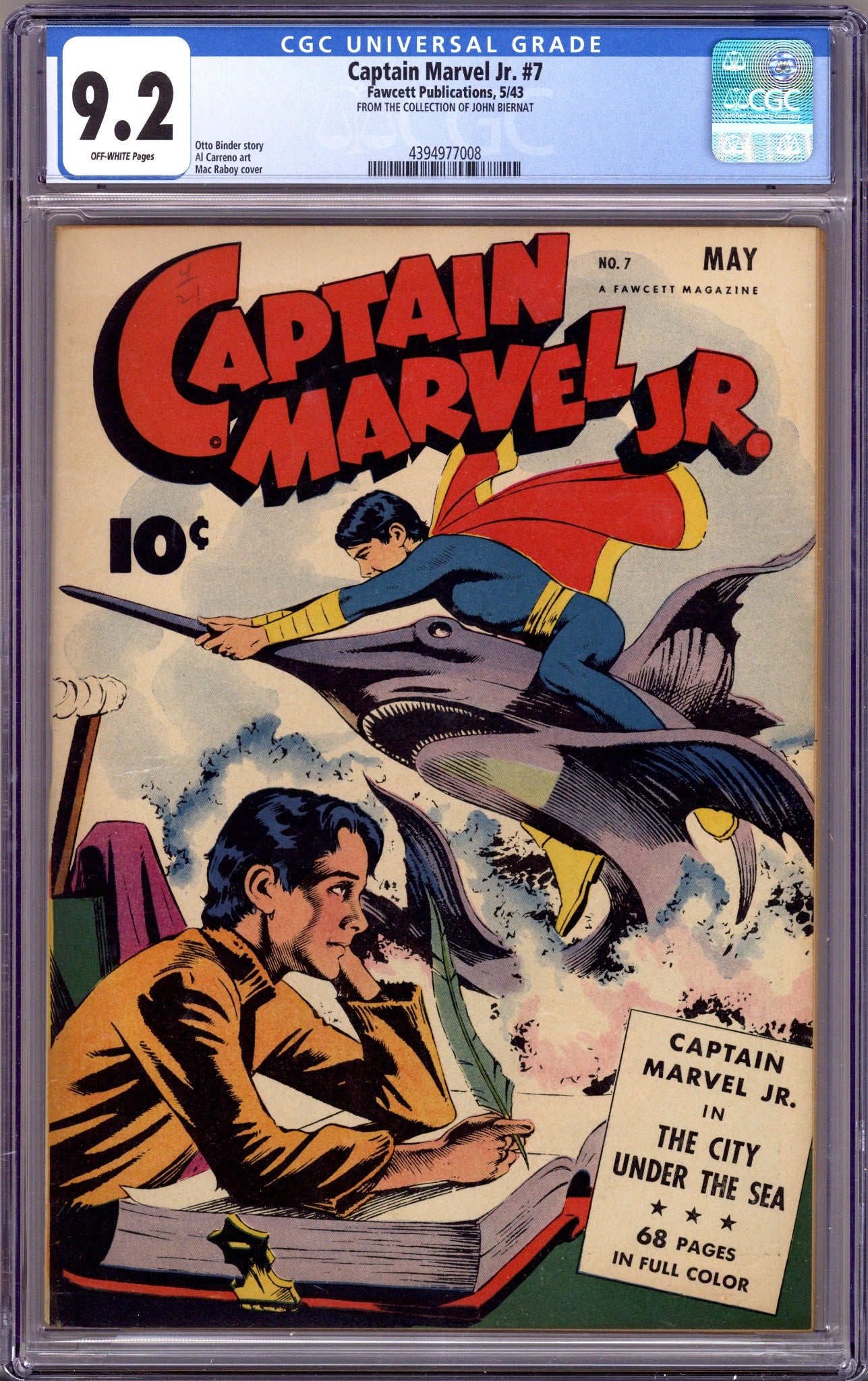 Captain Marvel Jr. 7 CGC 9.2 (NM-) (1943)