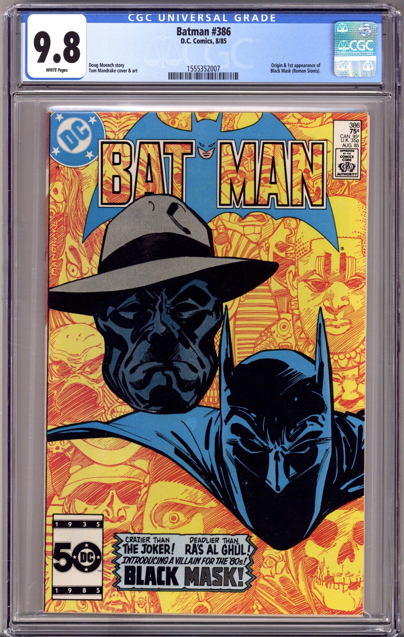 Batman Vol 1 386 CGC 9.8 (NM/M) (1985) 