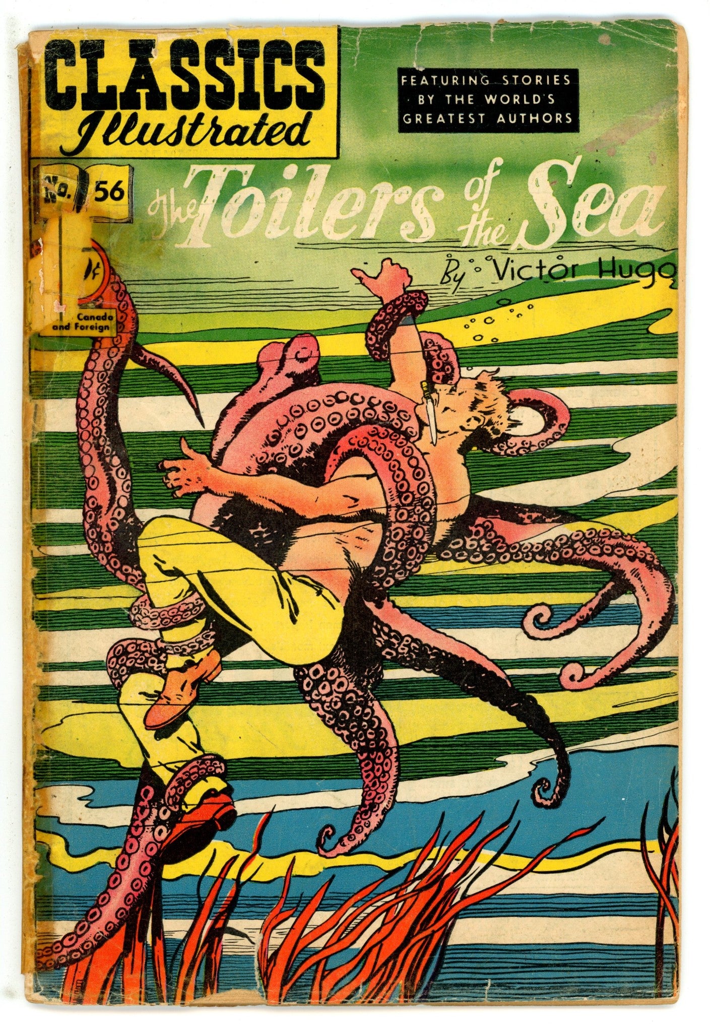 Classics Illustrated: The Toilers of the Sea 56 Hrn 65 Cover Detached PR (1949)